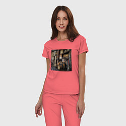 Пижама хлопковая женская Гарри Поттер, цвет: коралловый — фото 2