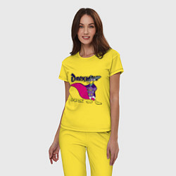 Пижама хлопковая женская Чёрный плащ - Кряк Лапчатый, цвет: желтый — фото 2