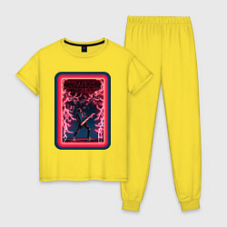 Пижама хлопковая женская Stranger Things - Eddie Munson, цвет: желтый