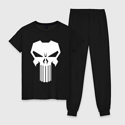 Пижама хлопковая женская The Punisher - Каратель, цвет: черный