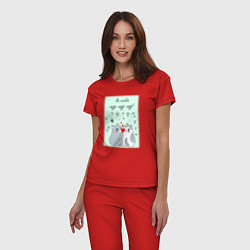 Пижама хлопковая женская Я тебя мур, цвет: красный — фото 2