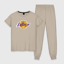 Пижама хлопковая женская LaBron Lakers, цвет: миндальный