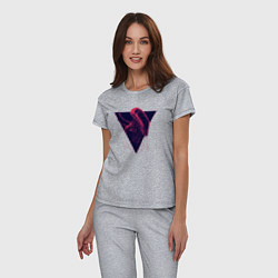 Пижама хлопковая женская Чужой в треугольнике, цвет: меланж — фото 2