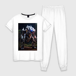 Пижама хлопковая женская Робот в стиле Horizon, цвет: белый