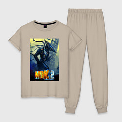 Пижама хлопковая женская MDK - Kurt, цвет: миндальный