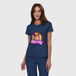 Пижама хлопковая женская Barney with beer, цвет: тёмно-синий — фото 2