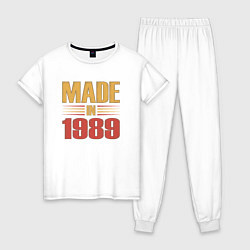 Пижама хлопковая женская Сделано в 1989 сепия, цвет: белый