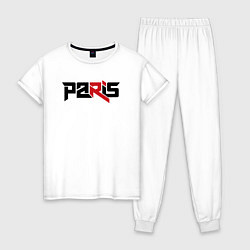 Пижама хлопковая женская Paris, цвет: белый