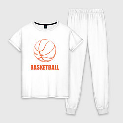 Пижама хлопковая женская Ball basket, цвет: белый