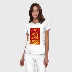 Пижама хлопковая женская USSR style, цвет: белый — фото 2
