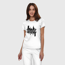 Пижама хлопковая женская Учитель в городе, цвет: белый — фото 2