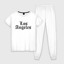 Пижама хлопковая женская Los Angeles - California USA, цвет: белый