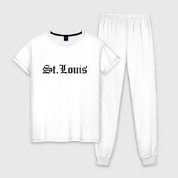 Пижама хлопковая женская St Louis Missouri - USA, цвет: белый