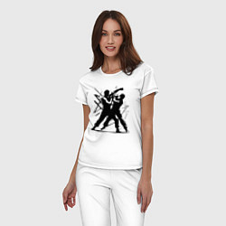 Пижама хлопковая женская Самбо поединок, цвет: белый — фото 2