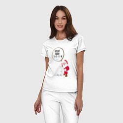 Пижама хлопковая женская Список подарков санты, цвет: белый — фото 2