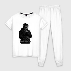 Пижама хлопковая женская XXXTentacion грустный, цвет: белый