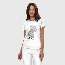 Пижама хлопковая женская Мистер шеф, цвет: белый — фото 2