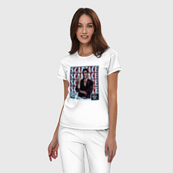 Пижама хлопковая женская Scarface постер, цвет: белый — фото 2