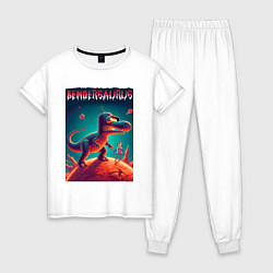 Пижама хлопковая женская Bendersaurus - meme, цвет: белый
