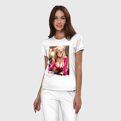 Пижама хлопковая женская Марин Китагава наряде гламурной кошечки, цвет: белый — фото 2