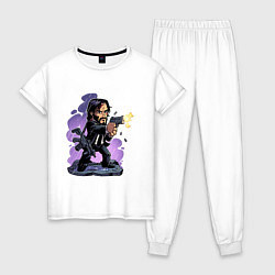 Пижама хлопковая женская Джон Уик, цвет: белый
