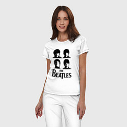 Пижама хлопковая женская Beatles исполнители, цвет: белый — фото 2