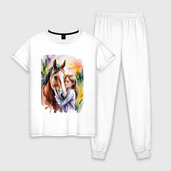 Пижама хлопковая женская Доверие, цвет: белый