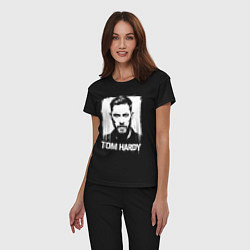 Пижама хлопковая женская Том Харди в краске экспрессия, цвет: черный — фото 2