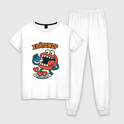 Пижама хлопковая женская Хайпожор, цвет: белый