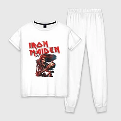 Пижама хлопковая женская Iron Maiden, цвет: белый