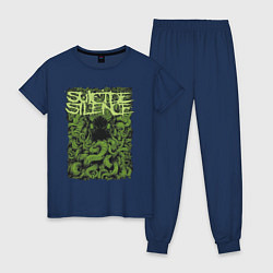 Пижама хлопковая женская Suicide Silence, цвет: тёмно-синий