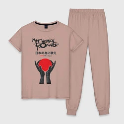 Пижама хлопковая женская My Chemical Romance: Japan, цвет: пыльно-розовый