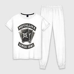 Пижама хлопковая женская Metallica: since 1981, цвет: белый