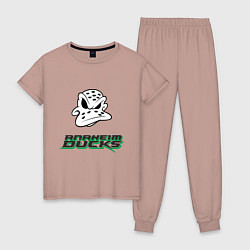 Пижама хлопковая женская HC Anaheim Ducks Art, цвет: пыльно-розовый