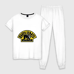 Пижама хлопковая женская HC Boston Bruins Label, цвет: белый