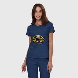 Пижама хлопковая женская HC Boston Bruins Label, цвет: тёмно-синий — фото 2