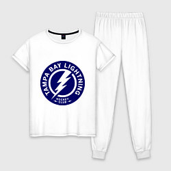 Пижама хлопковая женская HC Tampa Bay Lightning, цвет: белый