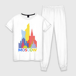 Пижама хлопковая женская Moscow Colors, цвет: белый