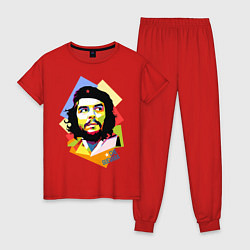 Пижама хлопковая женская Che Guevara Art, цвет: красный