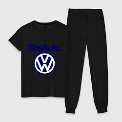 Пижама хлопковая женская Volkswagen Das Auto, цвет: черный