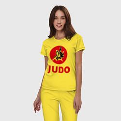Пижама хлопковая женская Judo, цвет: желтый — фото 2
