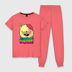 Пижама хлопковая женская Dropdead Kitty, цвет: коралловый