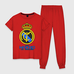 Пижама хлопковая женская Real Madrid, цвет: красный