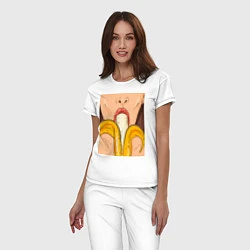 Пижама хлопковая женская Банан, цвет: белый — фото 2