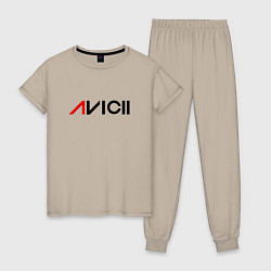 Пижама хлопковая женская Avicii, цвет: миндальный
