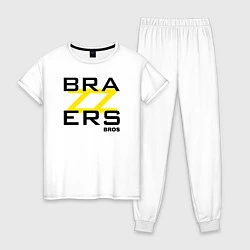 Пижама хлопковая женская Brazzers Bros, цвет: белый