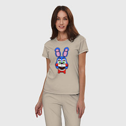 Пижама хлопковая женская Toy Bonnie FNAF, цвет: миндальный — фото 2