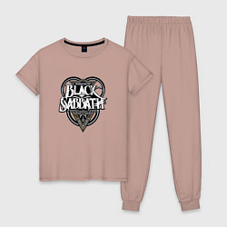 Пижама хлопковая женская Black Sabbath, цвет: пыльно-розовый