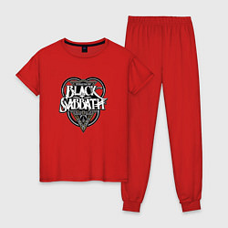 Пижама хлопковая женская Black Sabbath, цвет: красный