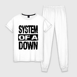 Пижама хлопковая женская System Of A Down, цвет: белый